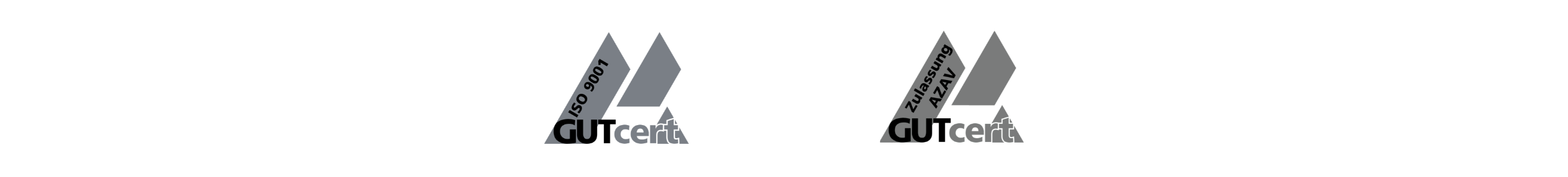 Logos von GUTzert ISO 9001 und AZAV-Zulassung