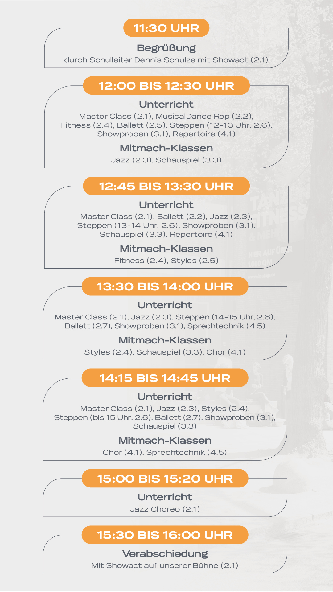 Zeitplan des Tags der offenen Tür 2025