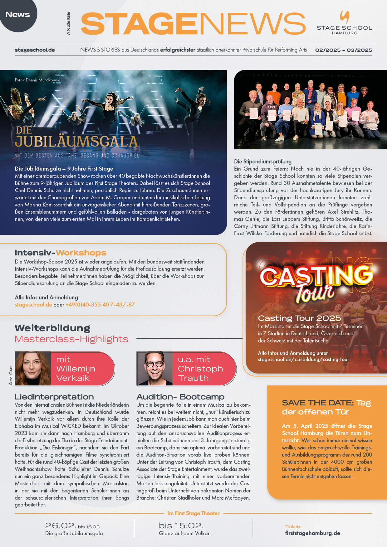 Cover der StageNews von 02/03 2025