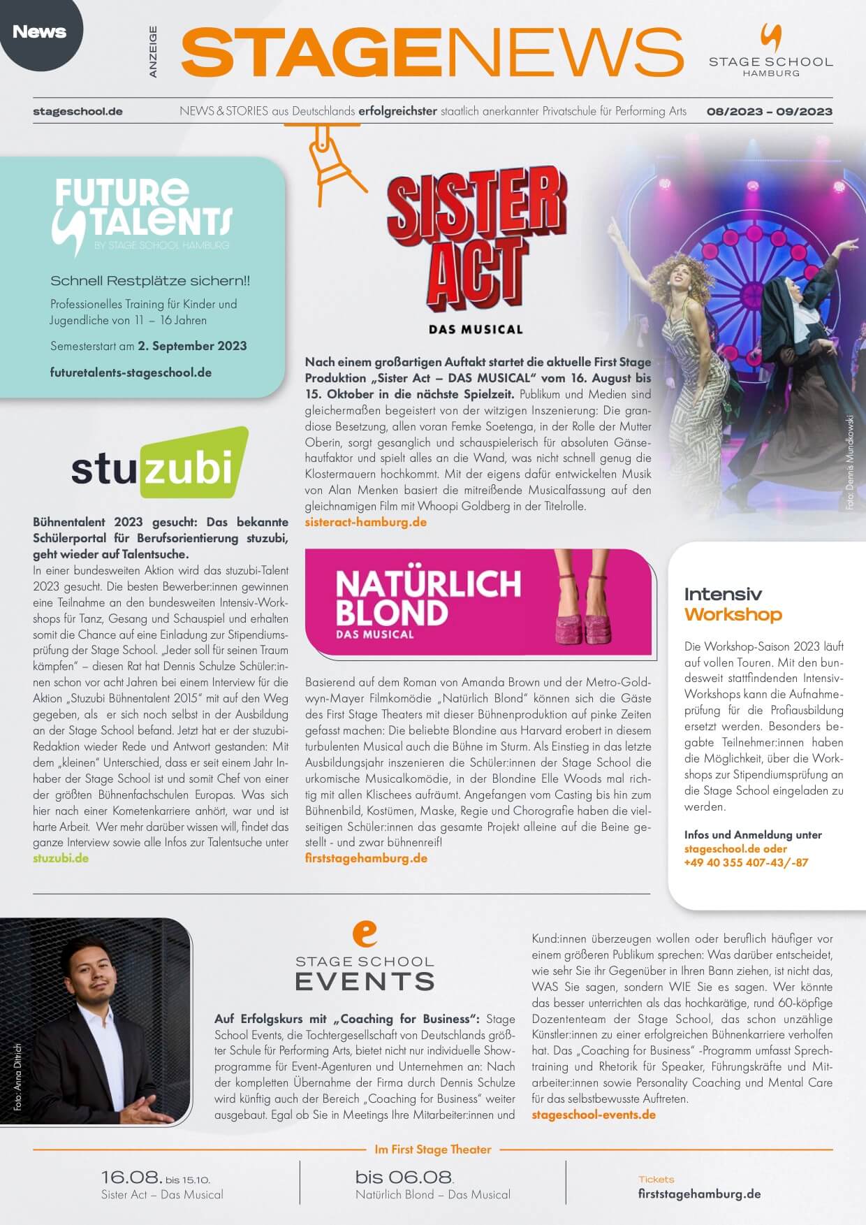 Cover der StageNews 08/09 2023