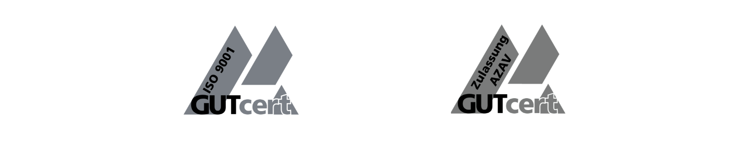 Logos von GUTzert ISO9001 und AZAV-Zulassung