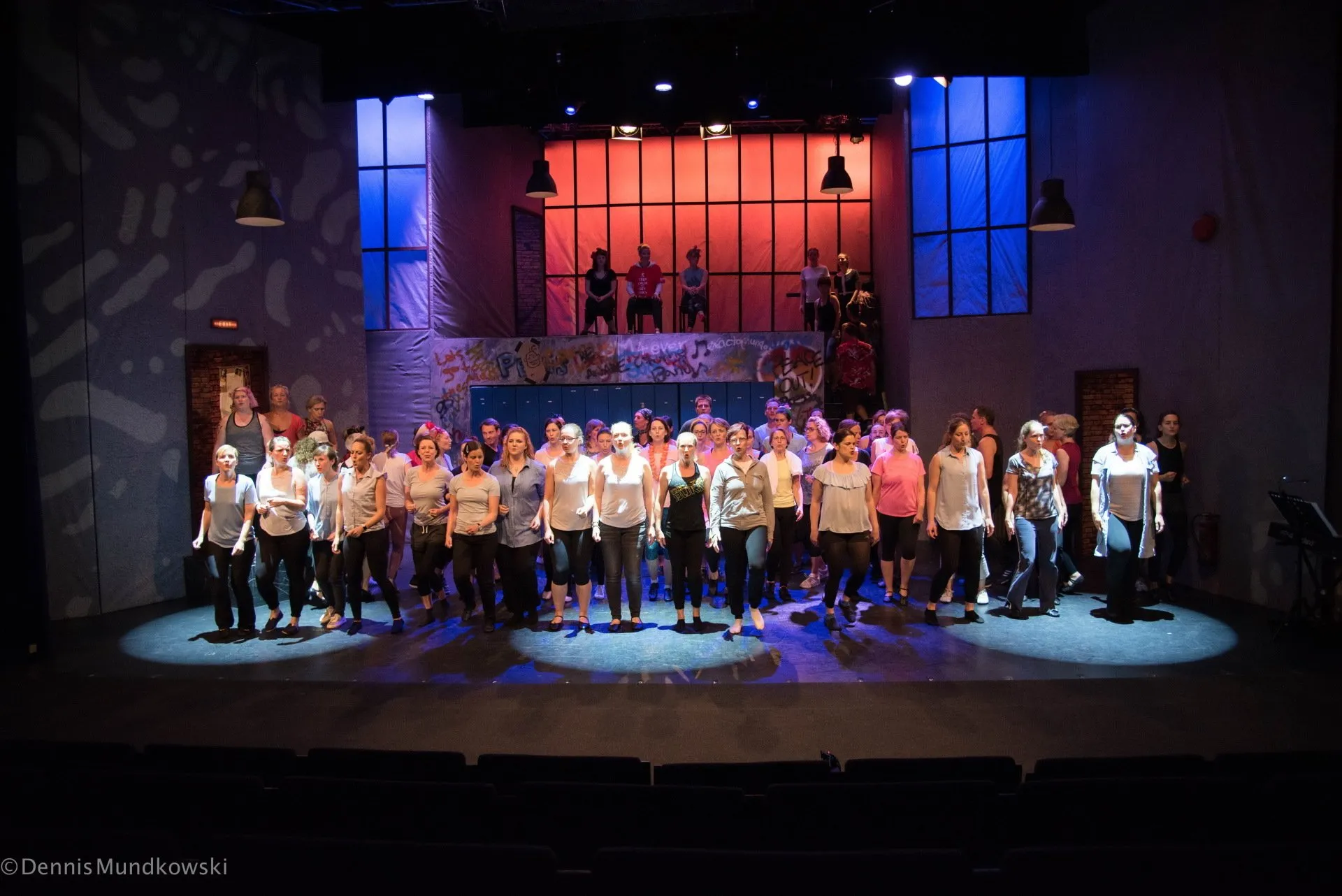 Präsentation des eingerpobten Musicals auf der Bühne